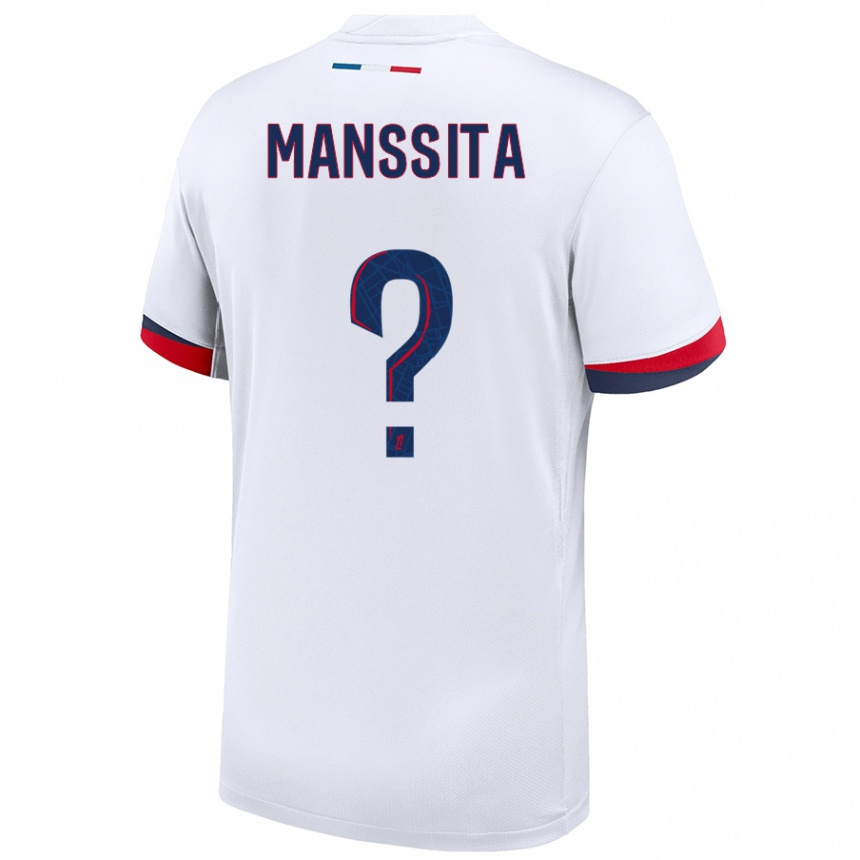 Kids Football Manssita Traore #0 White Blue Red Away Jersey 2024/25 T-Shirt Australia