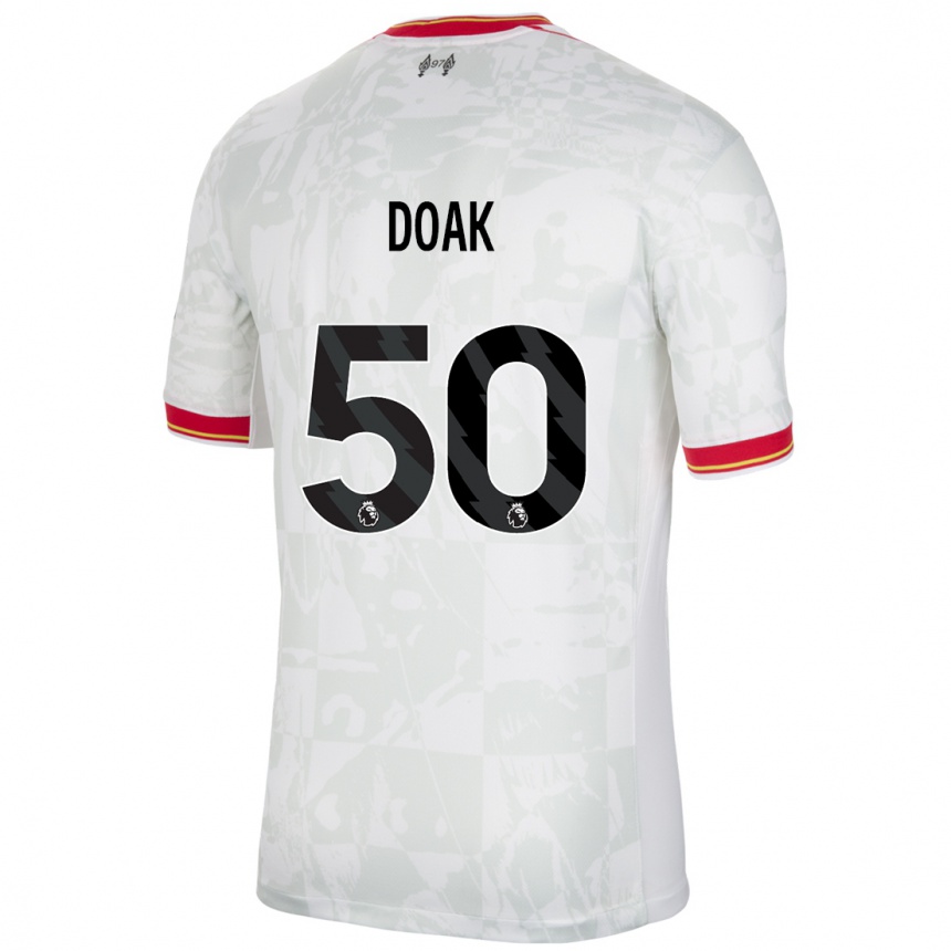 Kids Football Ben Doak #50 White Red Black Third Jersey 2024/25 T-Shirt Australia