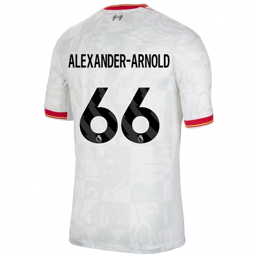 Kids Football Trent Alexander-Arnold #66 White Red Black Third Jersey 2024/25 T-Shirt Australia