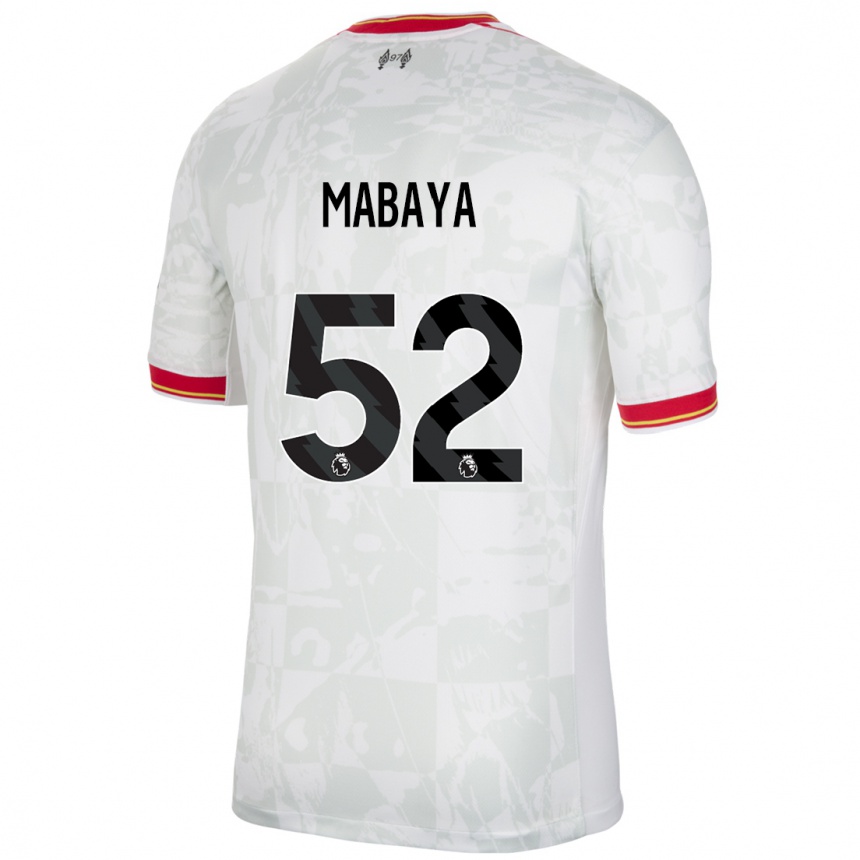 Kids Football Isaac Mabaya #52 White Red Black Third Jersey 2024/25 T-Shirt Australia