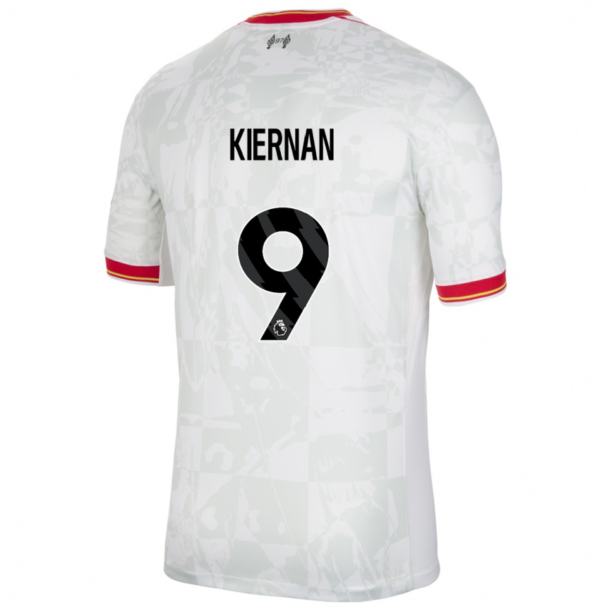 Kids Football Leanne Kiernan #9 White Red Black Third Jersey 2024/25 T-Shirt Australia