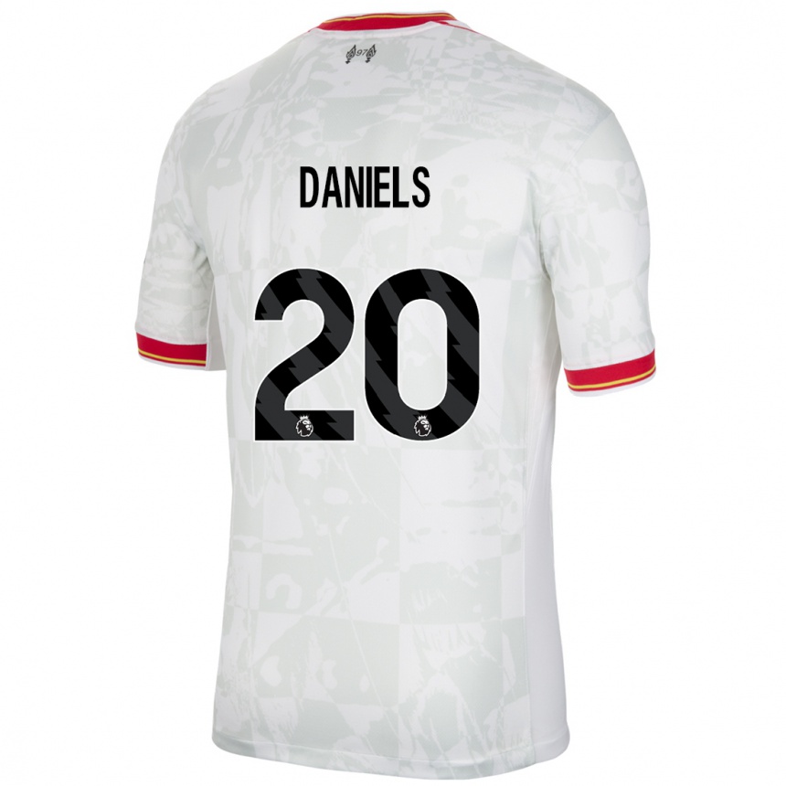 Kids Football Yana Daniels #20 White Red Black Third Jersey 2024/25 T-Shirt Australia