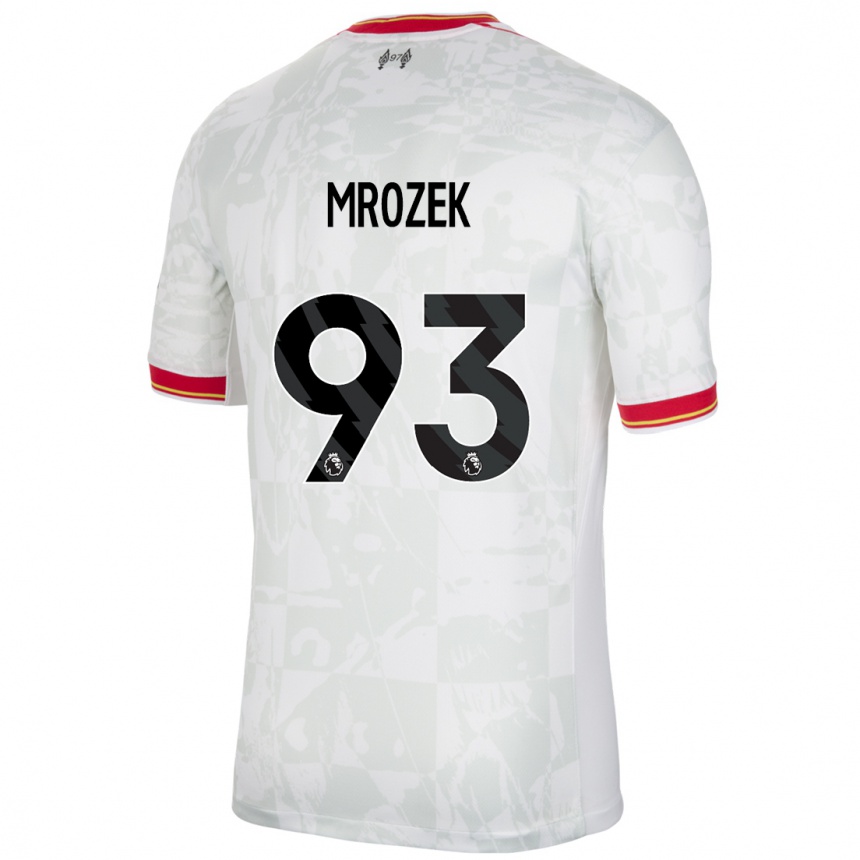 Kids Football Fabian Mrozek #93 White Red Black Third Jersey 2024/25 T-Shirt Australia