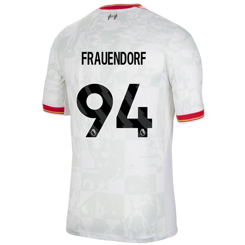 Kids Football Melkamu Frauendorf #94 White Red Black Third Jersey 2024/25 T-Shirt Australia