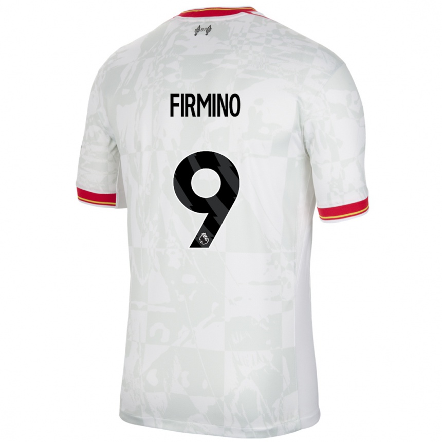 Kids Football Roberto Firmino #9 White Red Black Third Jersey 2024/25 T-Shirt Australia