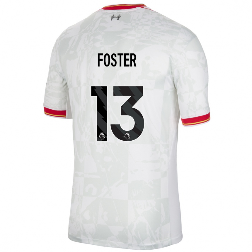 Kids Football Rylee Foster #13 White Red Black Third Jersey 2024/25 T-Shirt Australia