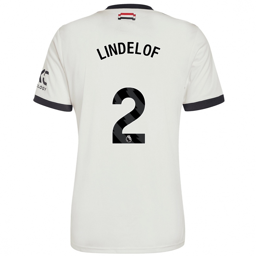 Kids Football Victor Lindelof #2 Off White Third Jersey 2024/25 T-Shirt Australia