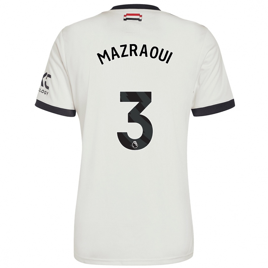 Kids Football Noussair Mazraoui #3 Off White Third Jersey 2024/25 T-Shirt Australia