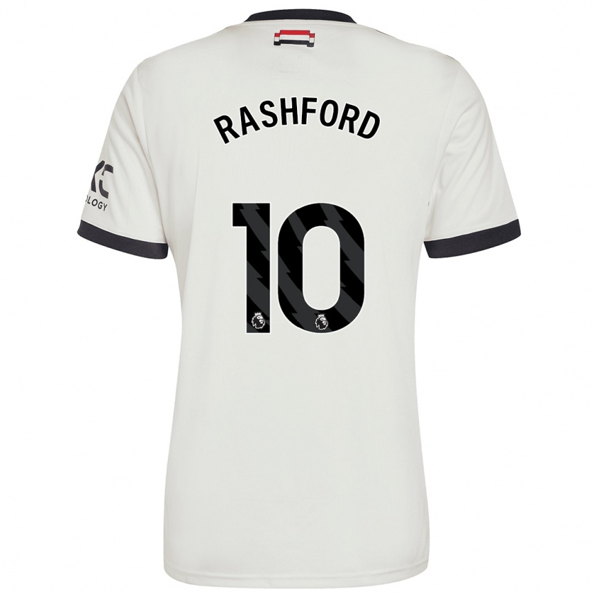 Kids Football Marcus Rashford #10 Off White Third Jersey 2024/25 T-Shirt Australia