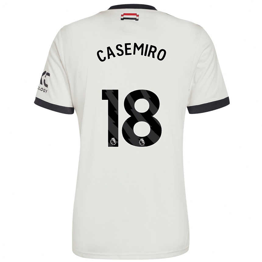 Kids Football Casemiro #18 Off White Third Jersey 2024/25 T-Shirt Australia