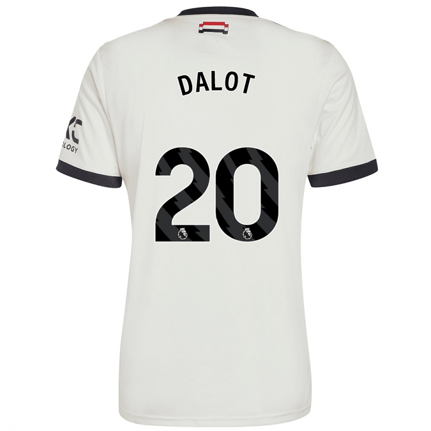 Kids Football Diogo Dalot #20 Off White Third Jersey 2024/25 T-Shirt Australia