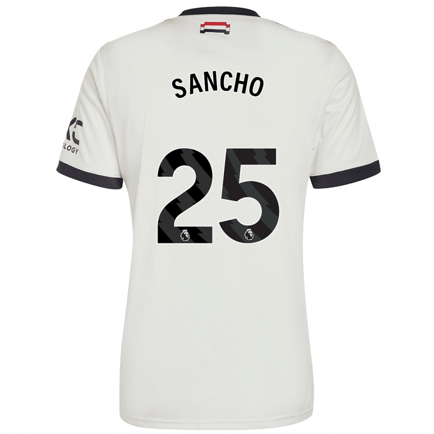 Kids Football Jadon Sancho #25 Off White Third Jersey 2024/25 T-Shirt Australia