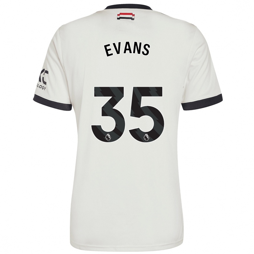 Kids Football Jonny Evans #35 Off White Third Jersey 2024/25 T-Shirt Australia