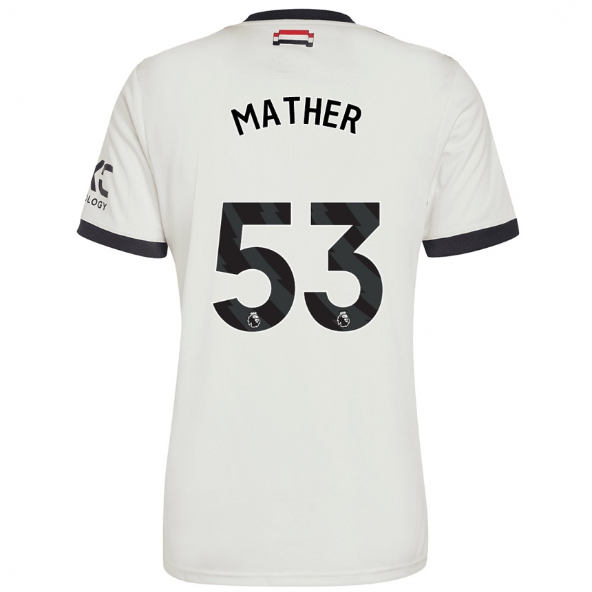 Kids Football Sam Mather #53 Off White Third Jersey 2024/25 T-Shirt Australia