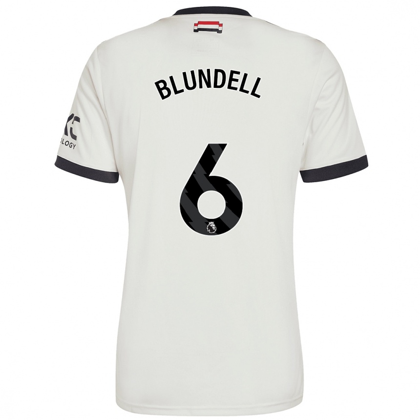 Kids Football Hannah Blundell #6 Off White Third Jersey 2024/25 T-Shirt Australia