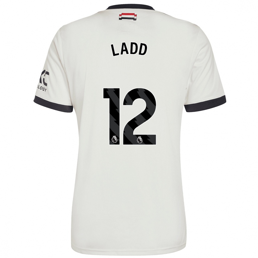 Kids Football Hayley Ladd #12 Off White Third Jersey 2024/25 T-Shirt Australia