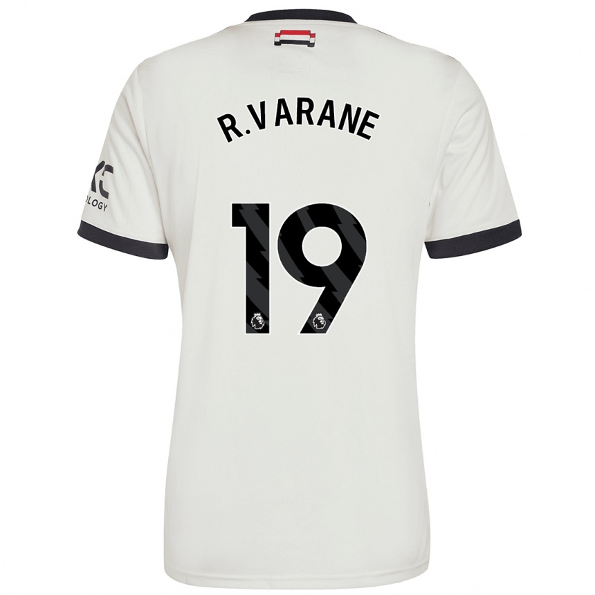 Kids Football Raphael Varane #19 Off White Third Jersey 2024/25 T-Shirt Australia