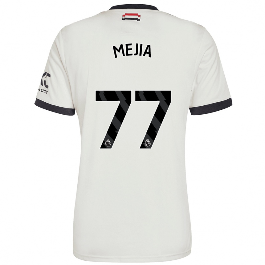 Kids Football Mateo Mejia #77 Off White Third Jersey 2024/25 T-Shirt Australia