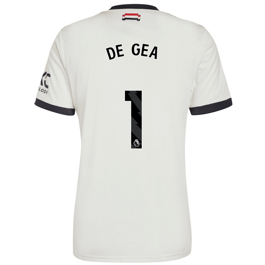 Kids Football David De Gea #1 Off White Third Jersey 2024/25 T-Shirt Australia