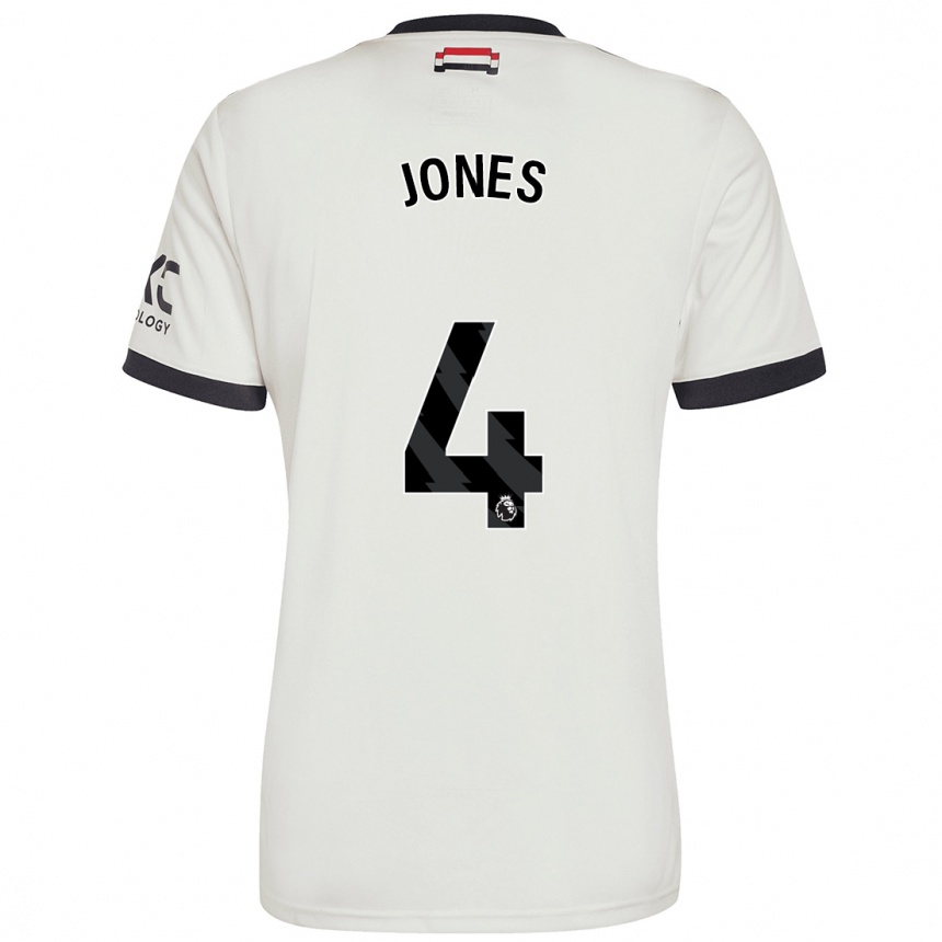 Kids Football Phil Jones #4 Off White Third Jersey 2024/25 T-Shirt Australia