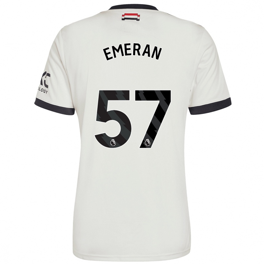 Kids Football Noam Emeran #57 Off White Third Jersey 2024/25 T-Shirt Australia