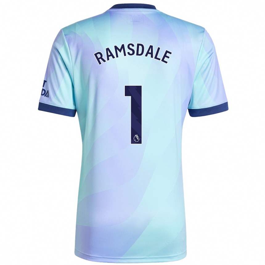 Kids Football Aaron Ramsdale #1 Aqua Third Jersey 2024/25 T-Shirt Australia