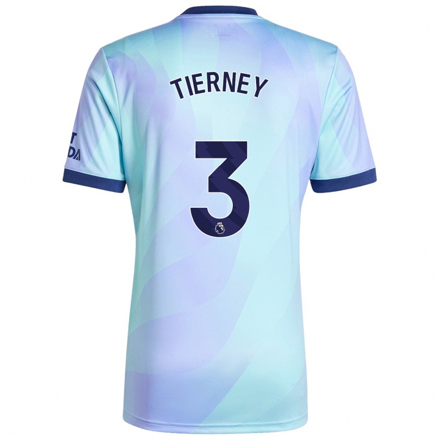 Kids Football Kieran Tierney #3 Aqua Third Jersey 2024/25 T-Shirt Australia