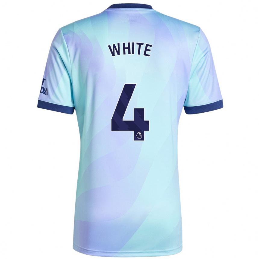 Kids Football Ben White #4 Aqua Third Jersey 2024/25 T-Shirt Australia