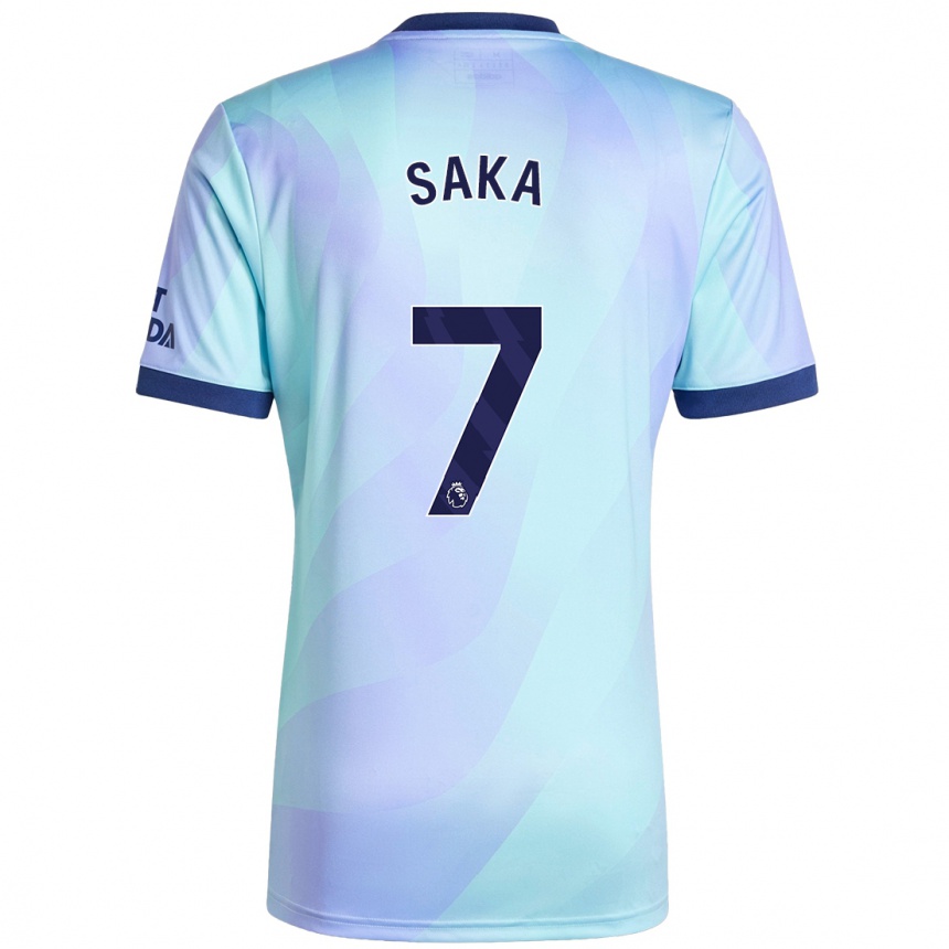 Kids Football Bukayo Saka #7 Aqua Third Jersey 2024/25 T-Shirt Australia