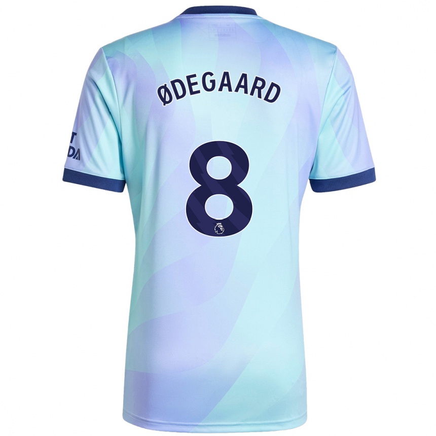 Kids Football Martin Odegaard #8 Aqua Third Jersey 2024/25 T-Shirt Australia