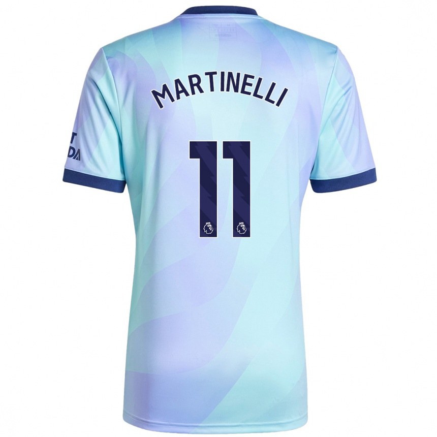 Kids Football Gabriel Martinelli #11 Aqua Third Jersey 2024/25 T-Shirt Australia