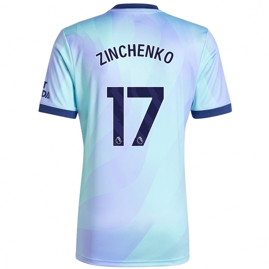 Kids Football Oleksandr Zinchenko #17 Aqua Third Jersey 2024/25 T-Shirt Australia