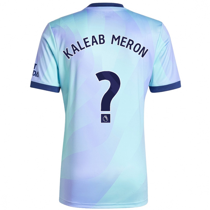 Kids Football Kaleab Meron #0 Aqua Third Jersey 2024/25 T-Shirt Australia