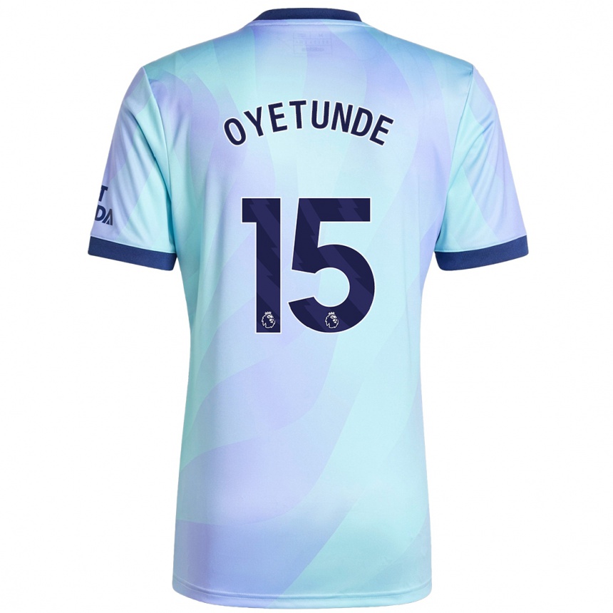 Kids Football Daniel Oyetunde #15 Aqua Third Jersey 2024/25 T-Shirt Australia