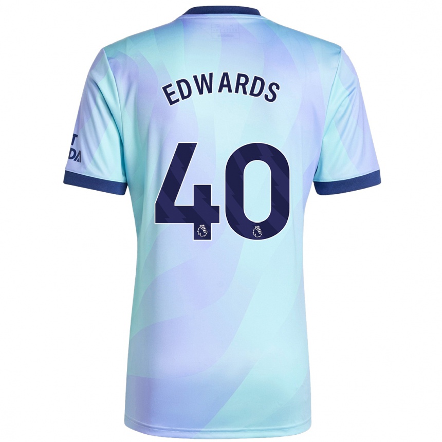 Kids Football Khayon Edwards #40 Aqua Third Jersey 2024/25 T-Shirt Australia