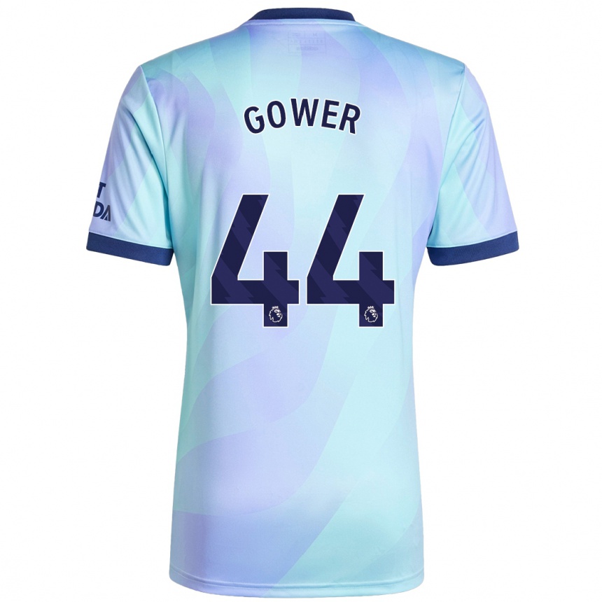 Kids Football Jimi Gower #44 Aqua Third Jersey 2024/25 T-Shirt Australia