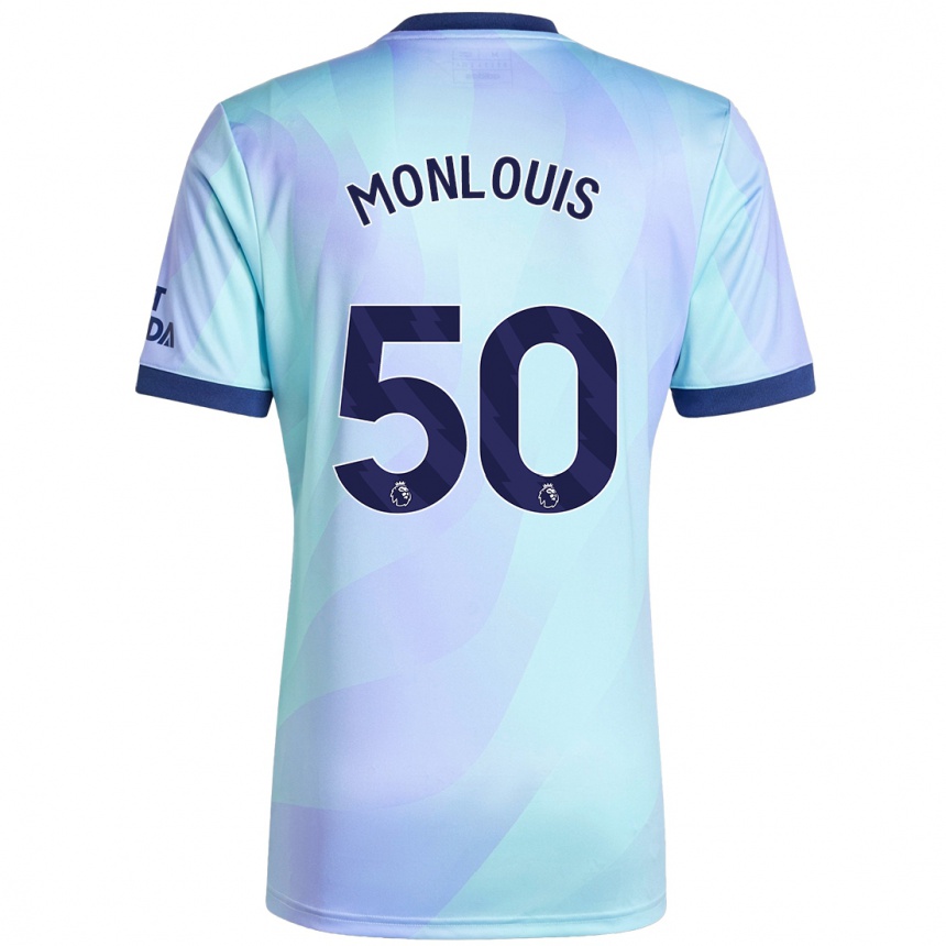 Kids Football Zane Monlouis #50 Aqua Third Jersey 2024/25 T-Shirt Australia