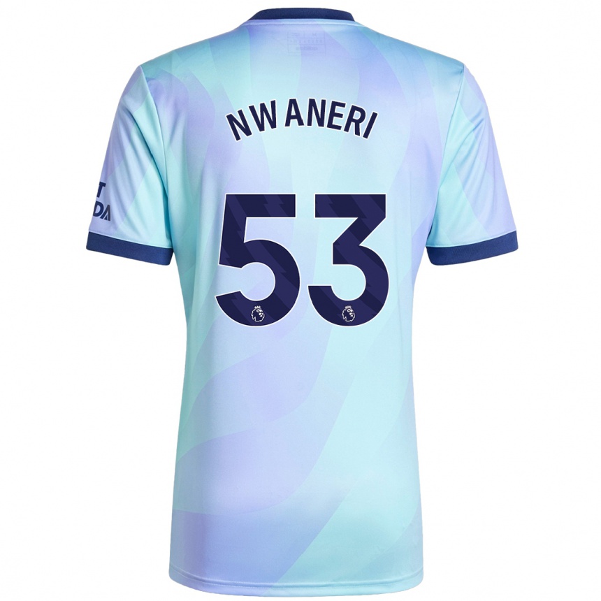 Kids Football Ethan Nwaneri #53 Aqua Third Jersey 2024/25 T-Shirt Australia