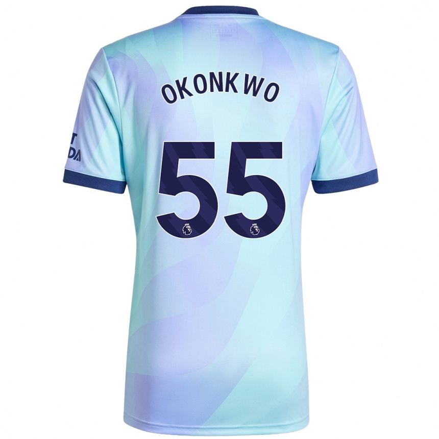 Kids Football Brian Okonkwo #55 Aqua Third Jersey 2024/25 T-Shirt Australia