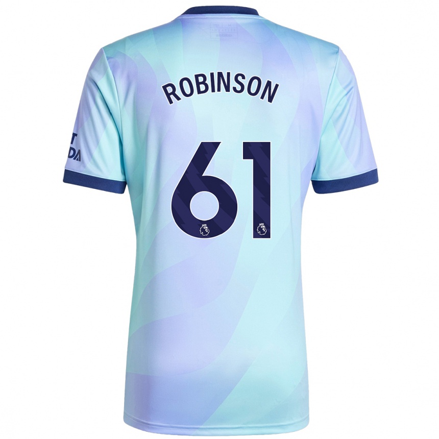 Kids Football Josh Robinson #61 Aqua Third Jersey 2024/25 T-Shirt Australia