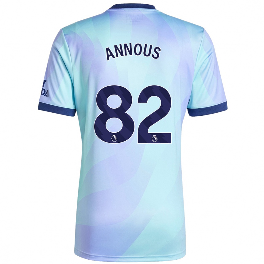 Kids Football Andre Annous #82 Aqua Third Jersey 2024/25 T-Shirt Australia