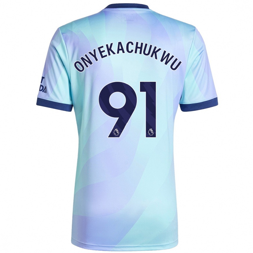 Kids Football Samuel Onyekachukwu #91 Aqua Third Jersey 2024/25 T-Shirt Australia