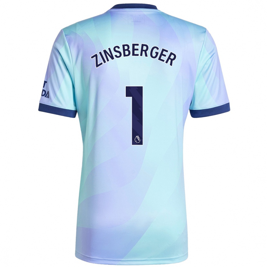 Kids Football Manuela Zinsberger #1 Aqua Third Jersey 2024/25 T-Shirt Australia