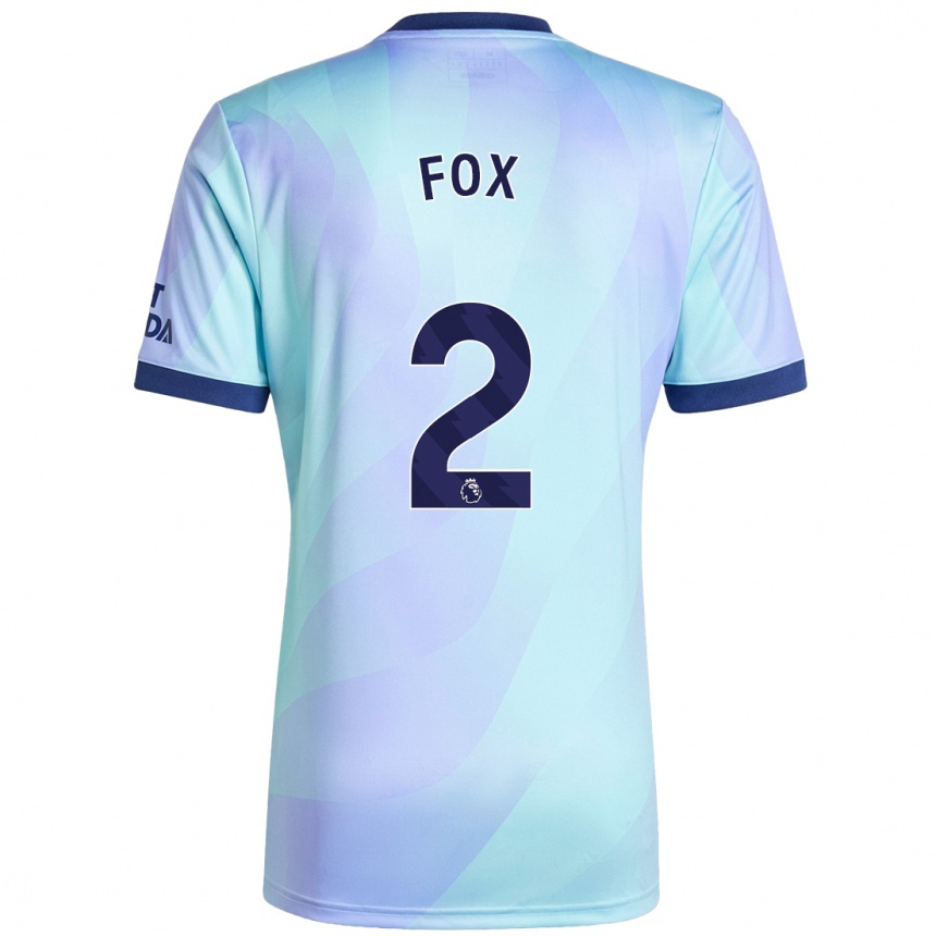 Kids Football Emily Fox #2 Aqua Third Jersey 2024/25 T-Shirt Australia