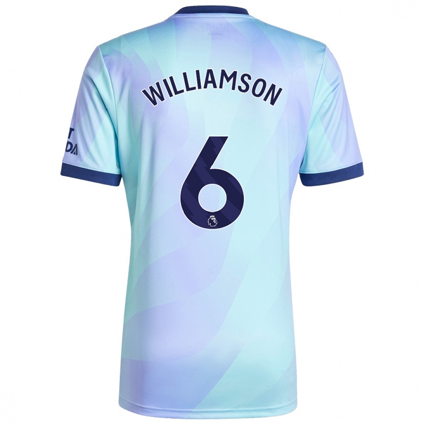 Kids Football Leah Williamson #6 Aqua Third Jersey 2024/25 T-Shirt Australia