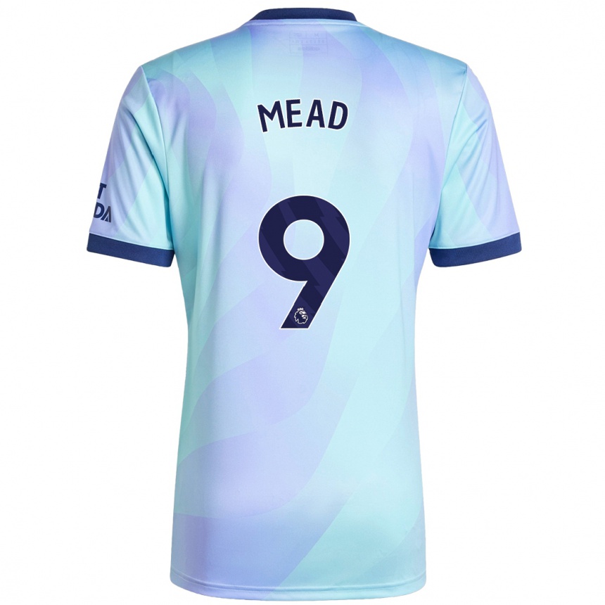 Kids Football Beth Mead #9 Aqua Third Jersey 2024/25 T-Shirt Australia