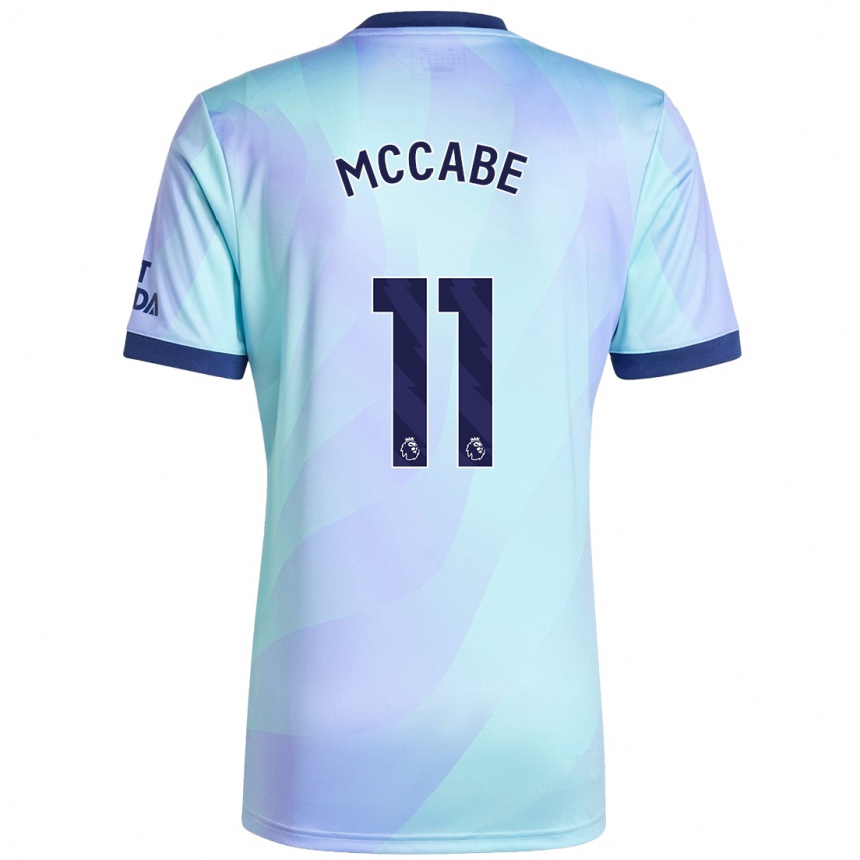 Kids Football Katie Mccabe #11 Aqua Third Jersey 2024/25 T-Shirt Australia