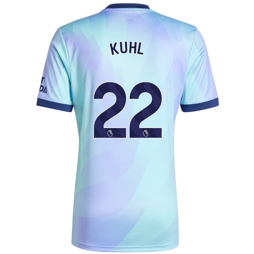 Kids Football Kathrine Møller Kühl #22 Aqua Third Jersey 2024/25 T-Shirt Australia