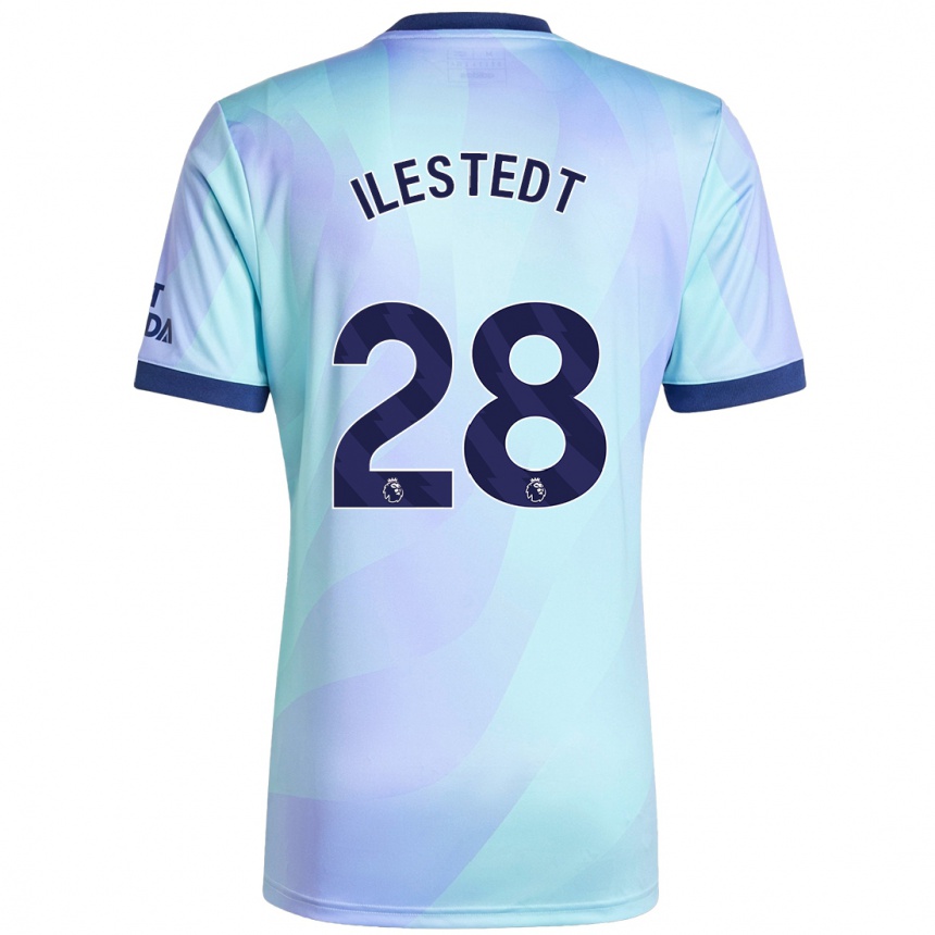 Kids Football Amanda Ilestedt #28 Aqua Third Jersey 2024/25 T-Shirt Australia