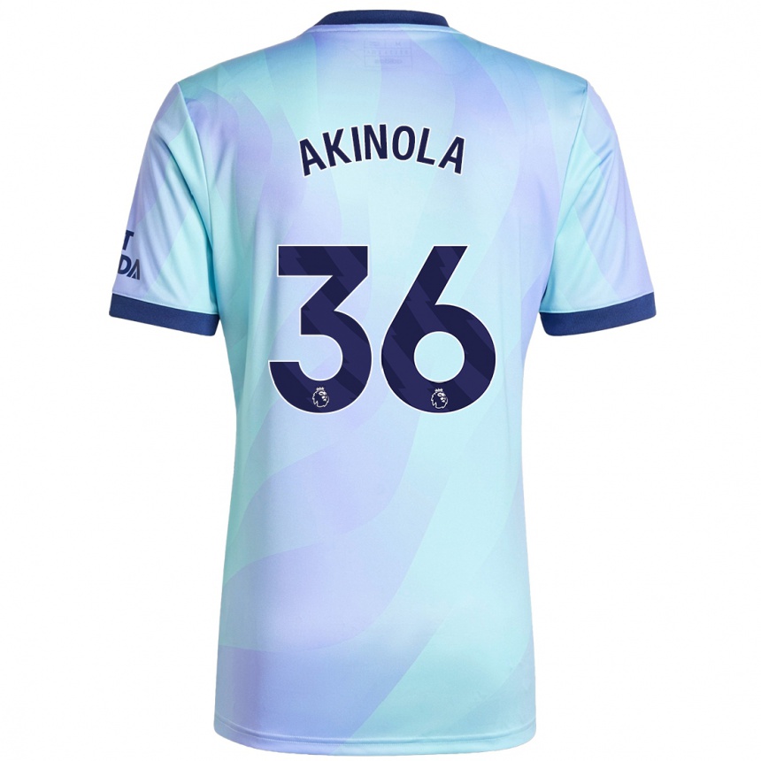 Kids Football Tim Akinola #36 Aqua Third Jersey 2024/25 T-Shirt Australia